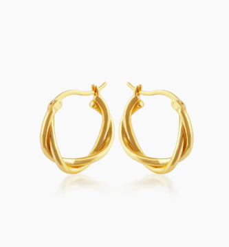 Gold-Plated Hoop Earrings