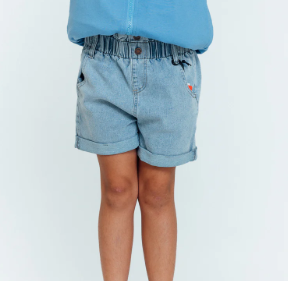 Elastic Waist Denim Shorts